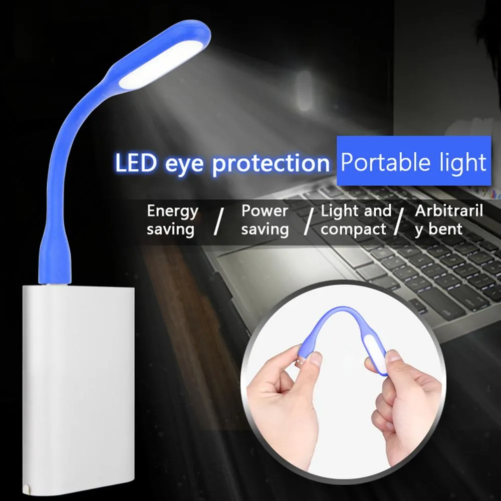 Mini Creative USB Book Light Flexible Opvouwbare LED-lamp Power Bank Computer Notebook 5 V 1.2W