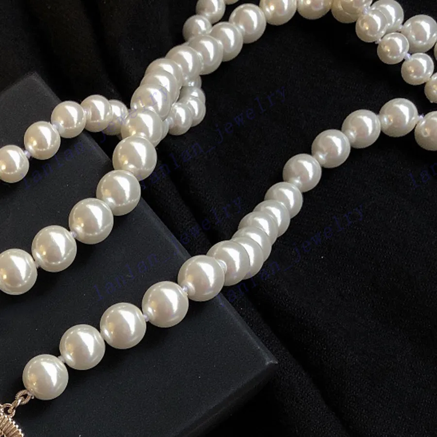 L-C30 Luxury Designer Necklaces Long Pearl Necklace for women High Quality top gifts232u