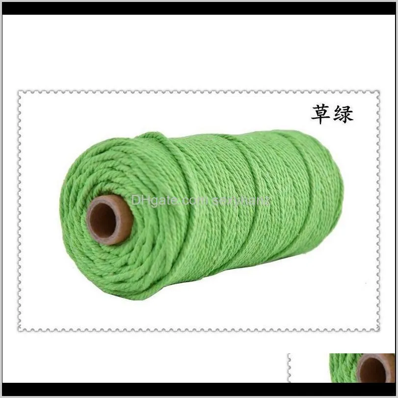 5pcs cotton cord 3mm macrame string diy twisted craft macrame wall hanging home textile decorative 110yards/pc1