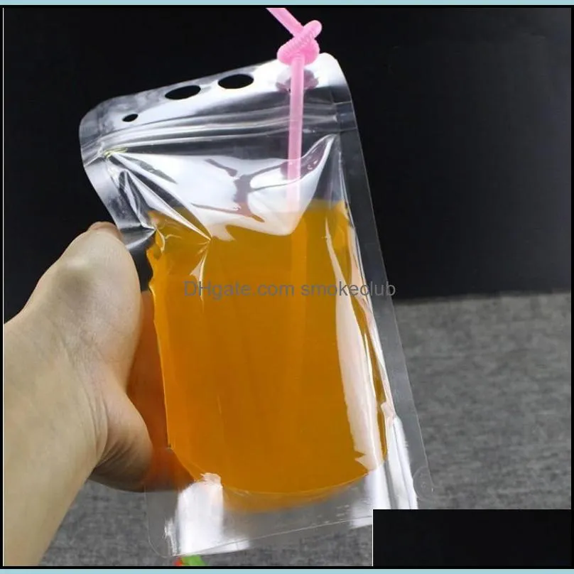 clear drink pouches bags with straws stand up plastic drink pouches smoothie bags reusable drinking bags 750ml