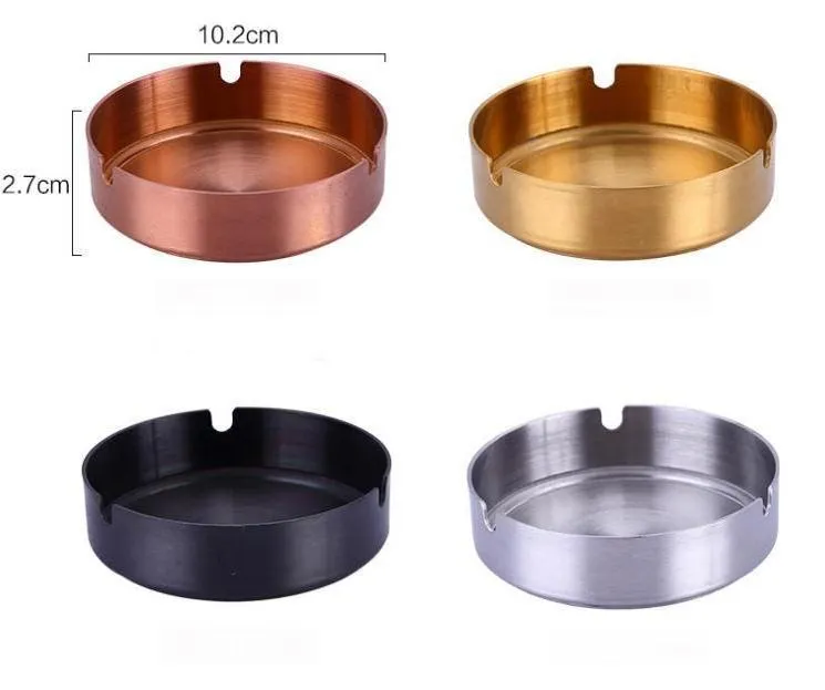 Diameter 10CM Ashtray Stainless Steel Ashtray Pvd Plated Gold Copper Black Bar Ash Tray Ashtrays Wholesale