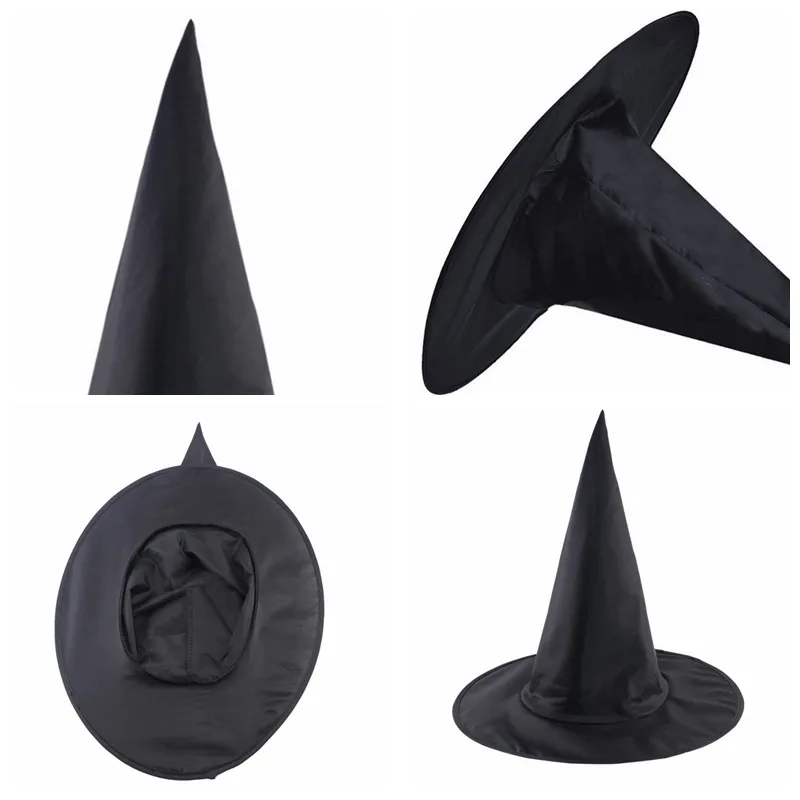 Halloween Black Spire Wizard Hat Hallowmas Party Cosplay Costumes Props Cap Decoration Festival Magician Caps Witches Hats BH4895 TYJ