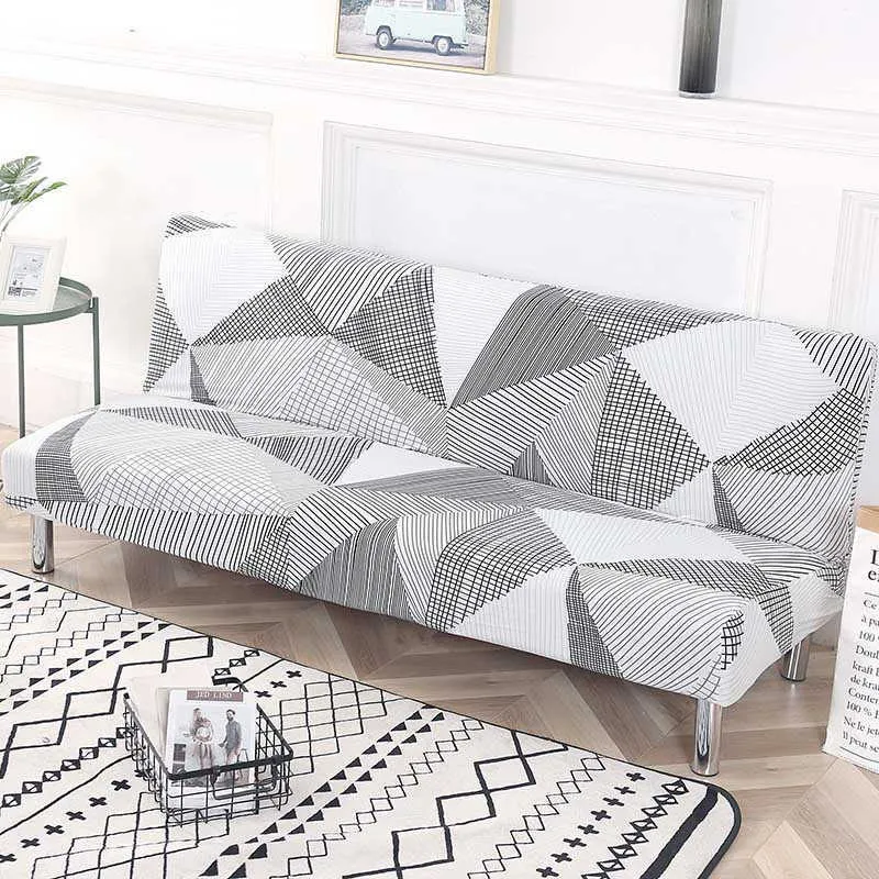 Housse de canapé-lit pliante universelle sans bras housse de siège pliante housses extensibles modernes protecteur de canapé élastique Futon 210723