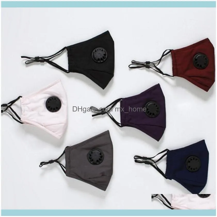 Face Masks With Double Breathing Valve Earloop Dustproof PM2.5 Mask Adjustable Reusable Anti-Dust Fog Designer Masks With 2 Filters