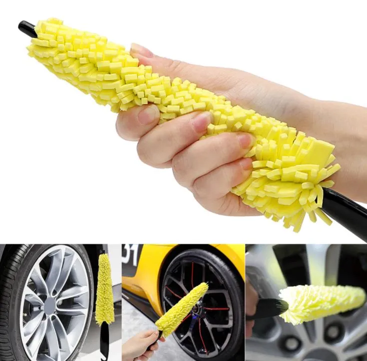 Car Wheel Wash Brush Plastic Handle Vehicle Cleaning Wheesl Rims Tire Washing Brushes Auto Scrub Cars Washs Sponges Tools SN2575