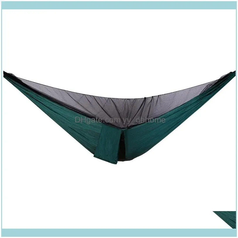 Easy Set Up Mosquito Net Hammock 270X140cm with Wind Rope Nails Hamac Hamaca Portable for Camping Travel Yard1