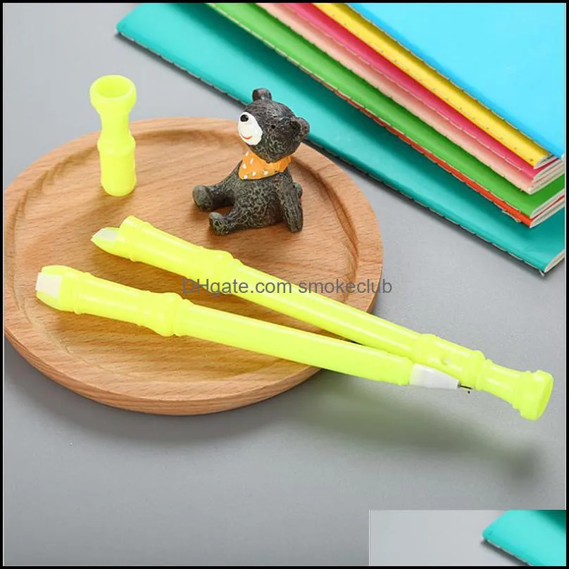 Gel Pens 1pc Cartoon Flute Pen Can Blow The Shape Cute Black Signature Water-Based Office School Supplies Stationery