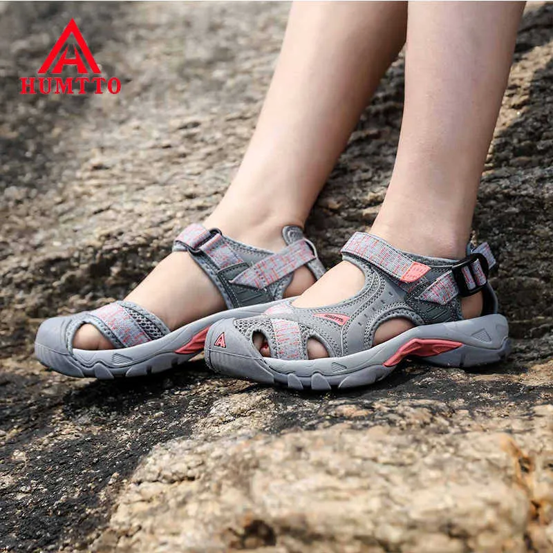 HUMTTO Outdoor Womens Sandals Mesh Breathable Hiking Shoes Sports Sandals Trekking Shoes Fishing Sneakers Beach Aqua Water Shoes Y0714