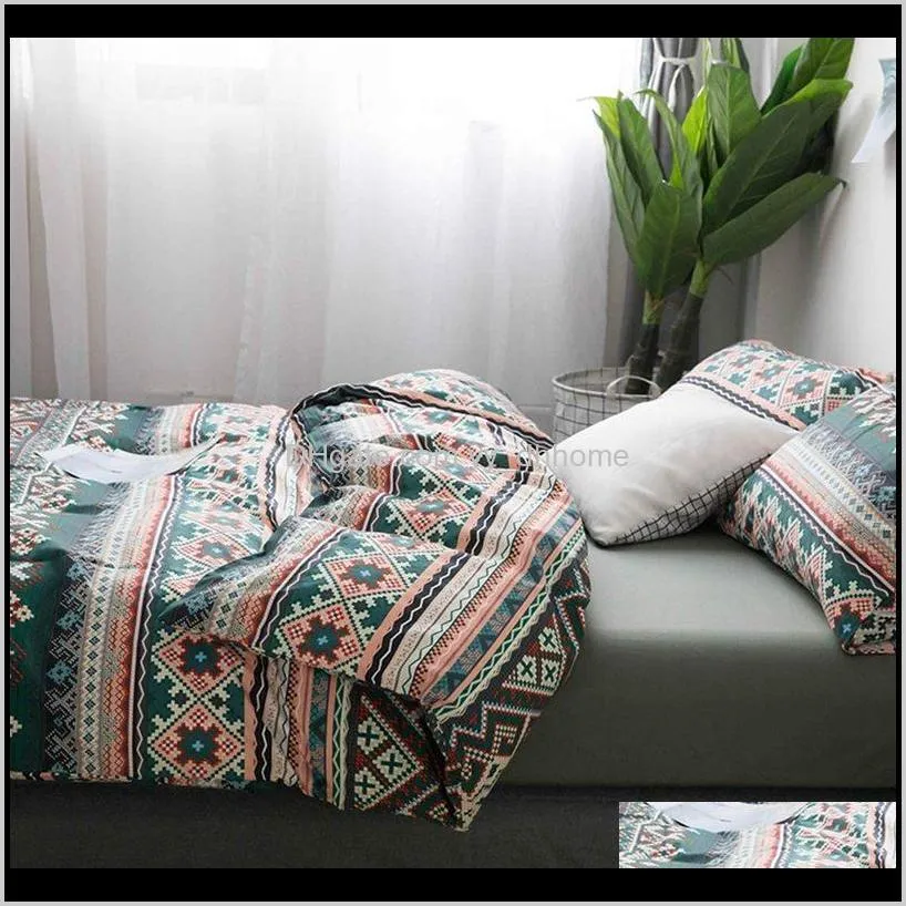 bbset fashion simple floral pattern home bedding sets bed linen duvet cover flat sheet bedding set winter full king single queen