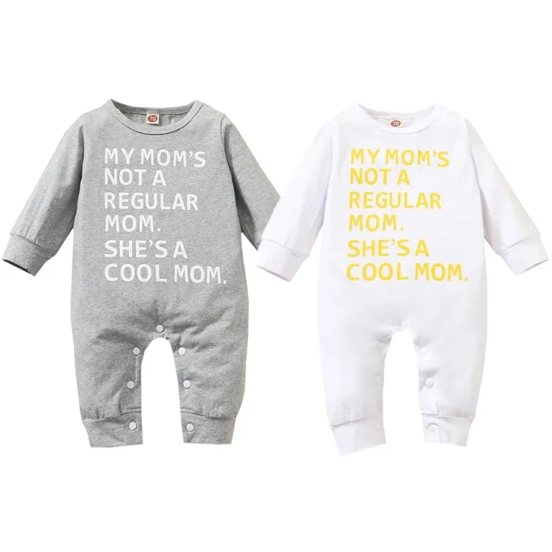 Spring and Autumn Baby Letter Jumpsuit for Boy BodySuits Clothes 210528