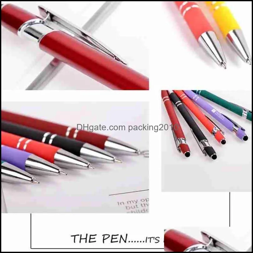 Creative Gradient Color Aluminum Rod Metal Ballpoint Neutral Supplies Press School Pen Business B6W2 Pens