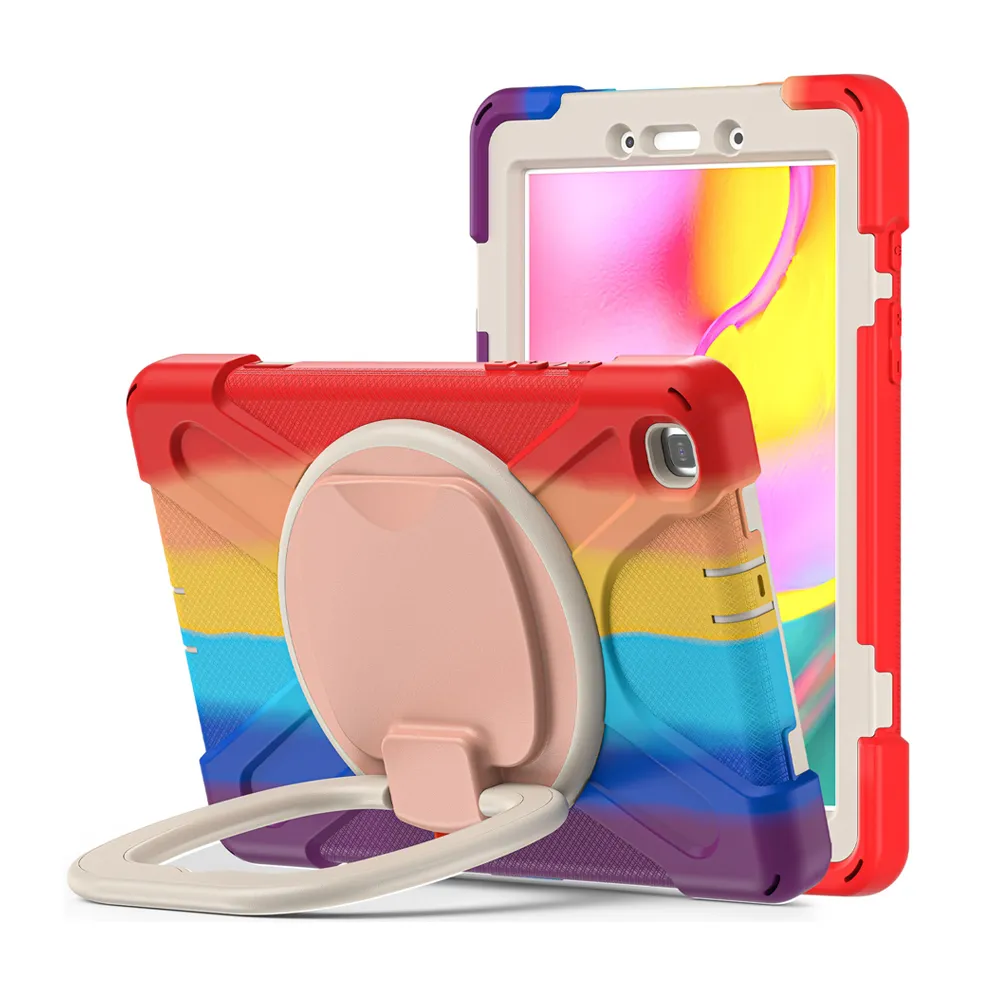 For Samsung Galaxy Tab A 8.0 T290 T295 Cases Full Body Shockproof Heavy Duty Defender Rainbow KidsTablet Cover