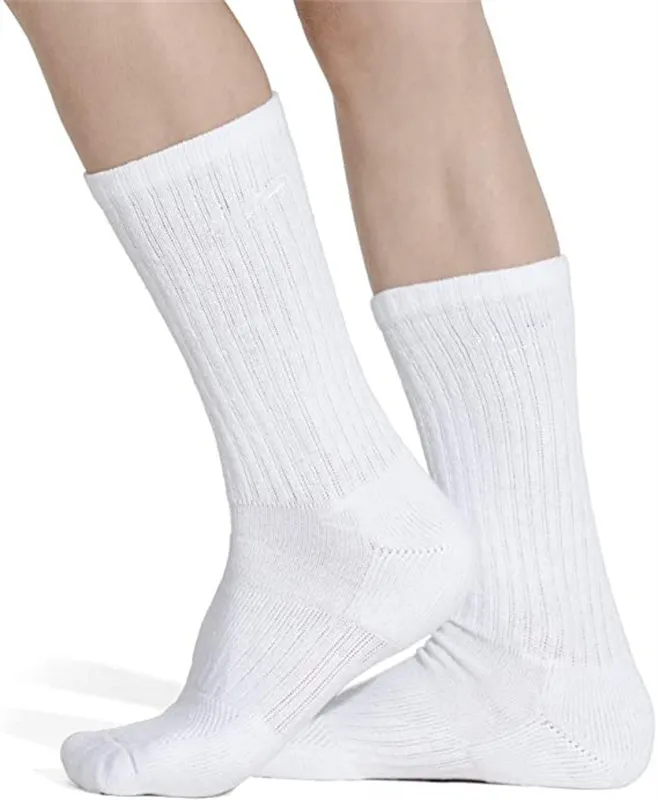 Men`s training socks 100% cotton thickened white grey black stockings socks combination
