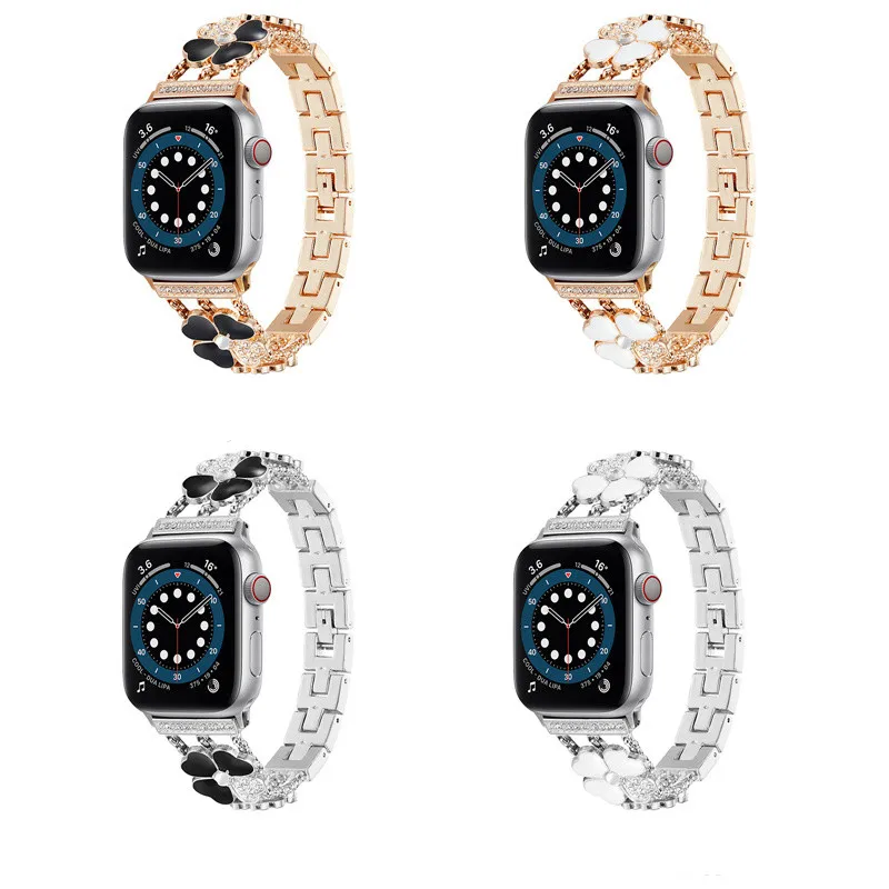 Wysokiej Jakości Luksusowy Alloy Love Heart Wrist Bransoletka Pasek Pasek do Apple Watch Series 6 5 4 3 2 1 SE