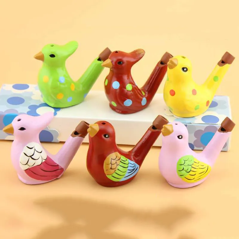 Ceramica acqua acqua fischio colorato uccelli forma fischietti festa festival bambini regalo del fumetto decorazione della casa ornamenti BH5320 WLY