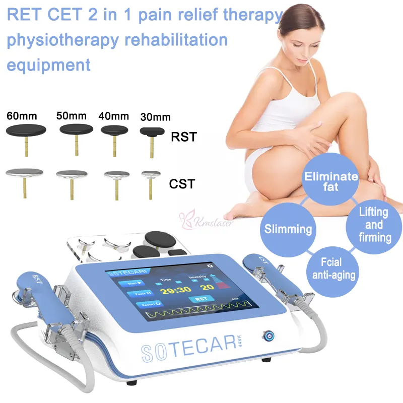 Przenośny terapia Tecar Monopolar Diatermia RF RET CET Face Lift Sclock Dokręcanie Pielęgnacja Pielęgnacja Fizjoterapia Maszyna do spalania tłuszczu
