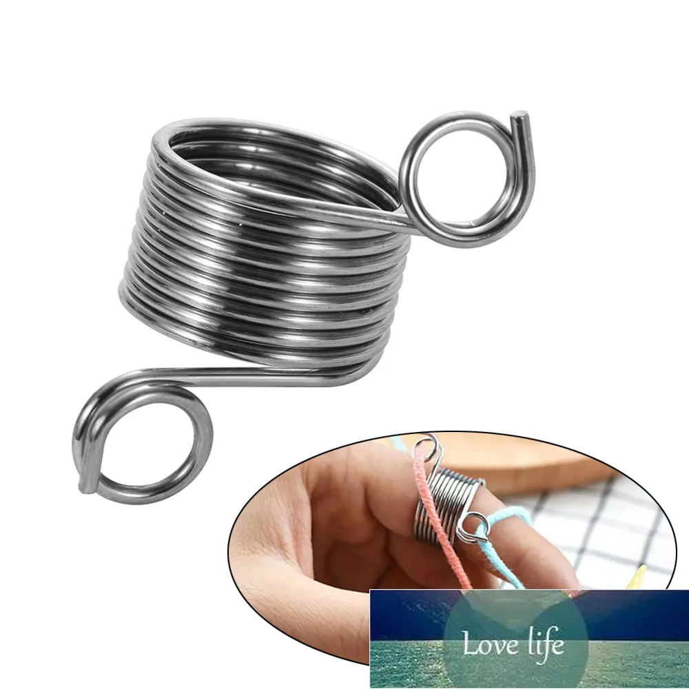 Tipo de anel de tricô ferramentas dedo desgaste desgaste guias de mola guias de aço inoxidável agulha de tacalhos housework acessórios de costura