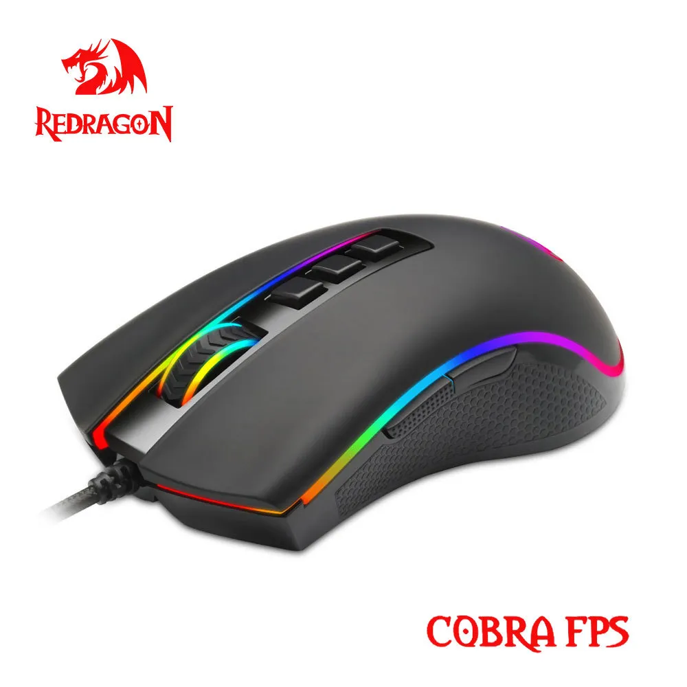 Redragon COBRA FPS M711-FPS RGB USB Wired Gaming Mouse 24000 DPI 9 buttons mice Programmable ergonomic Computer PC Gamer