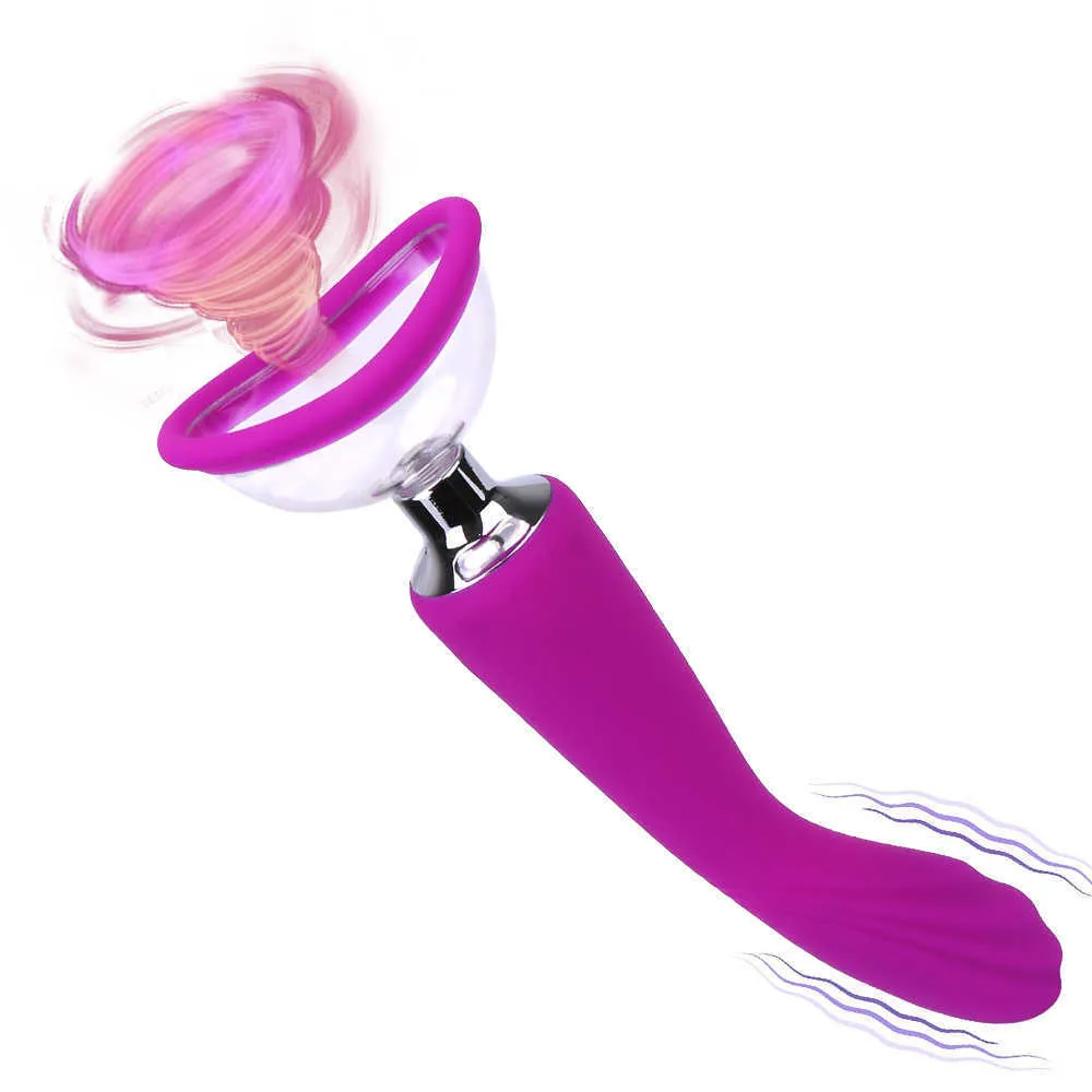 Articoli per massaggi Ventosa per capezzoli Giocattoli erotici super potenti per donna Vagina che succhia Vibratore Pompa per punto G clitorideo Prodotto sexy