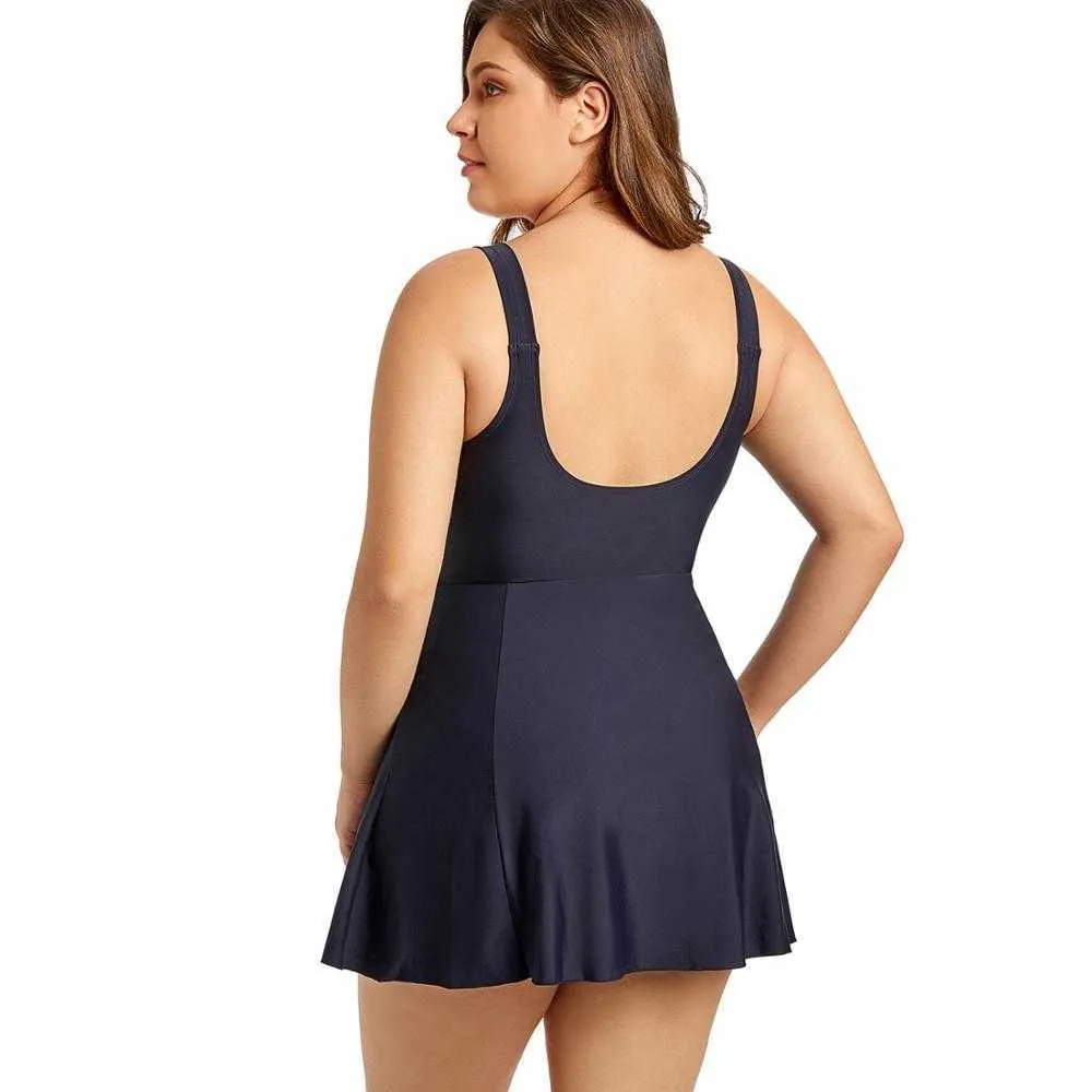 Women s Modest Swimdress Plus Size One Piece Swimsuit Skirted Swimwear