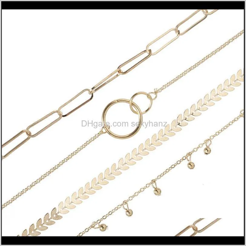 punk imitation pearls alloy bead tassel chain charm bracelet for women gold color arrow circle bracelet 2020 fashion jewelry