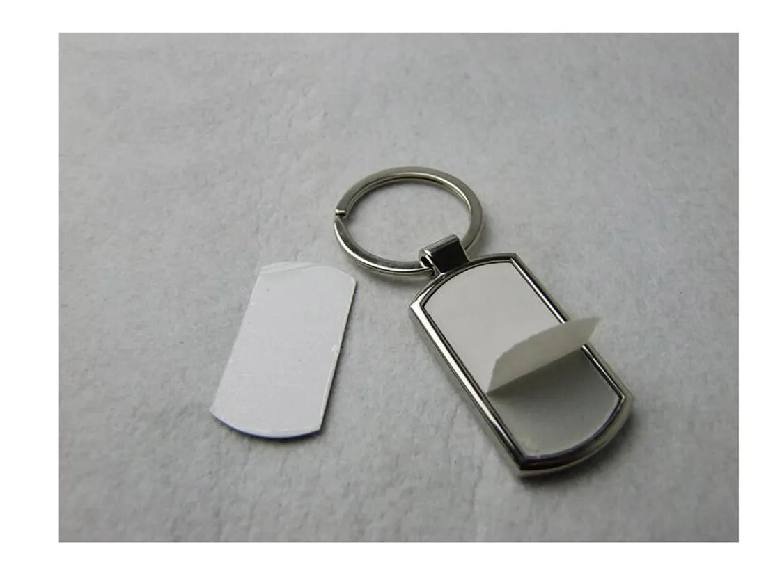 20pcs sac pièces sublimation bricolage porte-clés en métal blanc avec boîte blanche