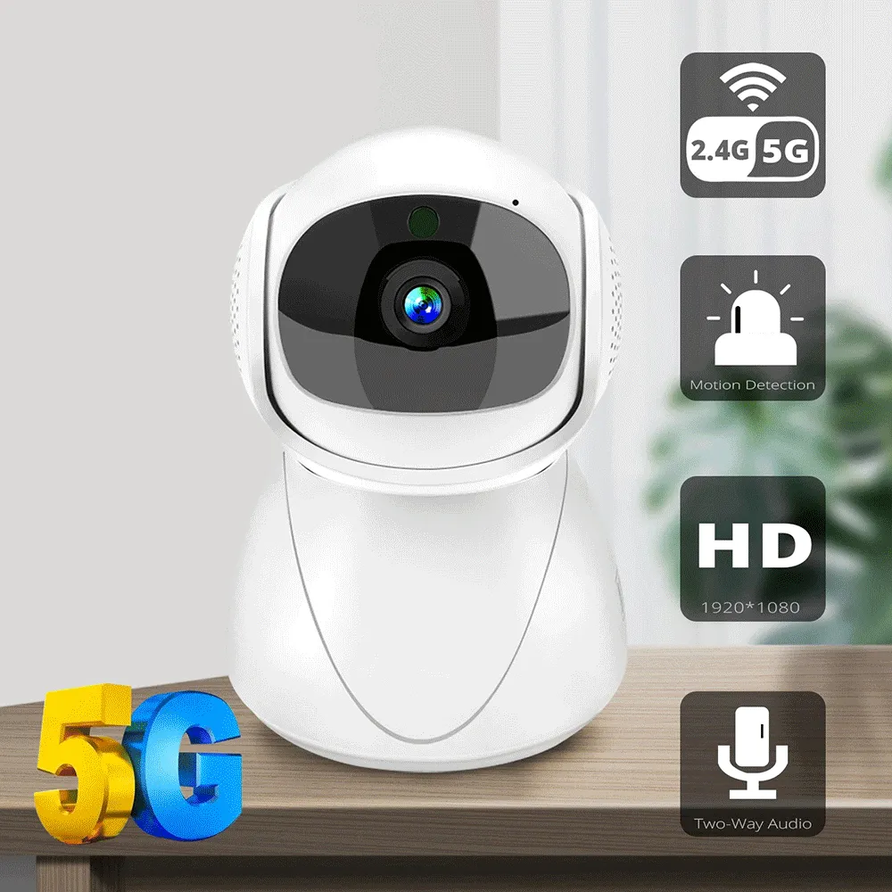 WiFi IP-kamera 1080p HD Home Security Cam Surveillance CCTV Network PTZ Wireless 2.4g / 5g Kamera Tvåvägs Audio Smart Baby Monitor