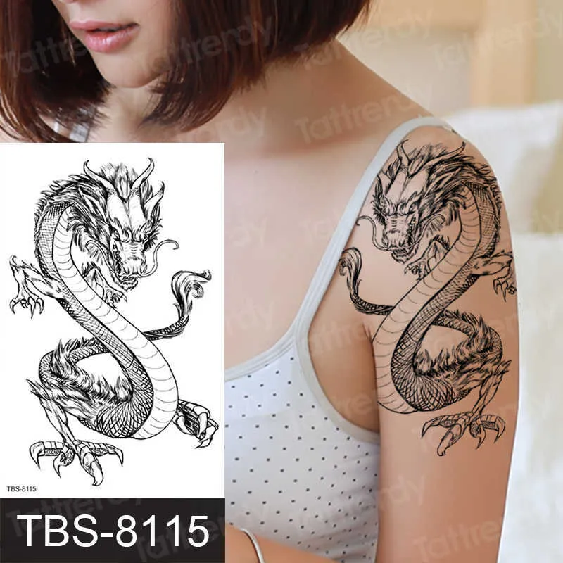 Tijdelijke Tattoo Phoenix Dragon Cats Dieren Sexy Tatoo Voor Dames Meisjes Arm Shoulder Tattoo Mouw Back Body Art Water Transfer