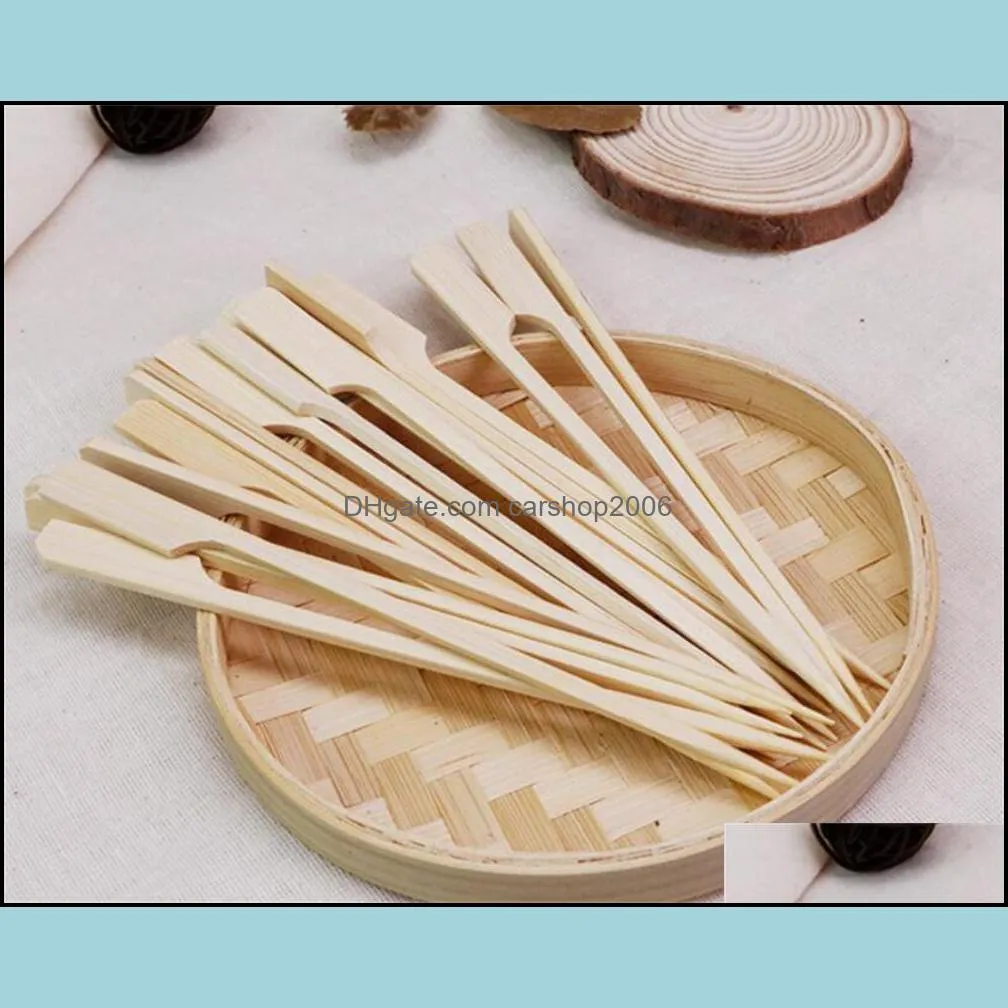 100pcs/pack santi Bamboo wood wooden Paddle Picks Skewers Toothpicks for Cocktail,Appetizers,Fruit,Sandwich,Barbeque Snacks