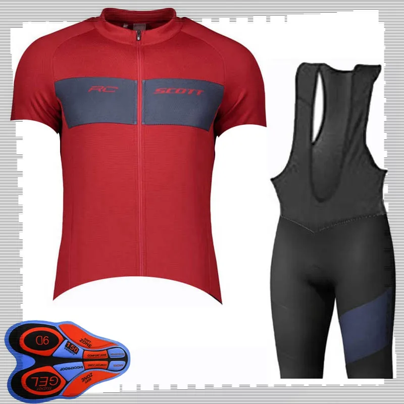 Scott equipe ciclismo mangas curtas jersey (babador) conjuntos de calções homens verão respirável estrada roupas de bicicleta mtb outfits esportes uniformes y210414119