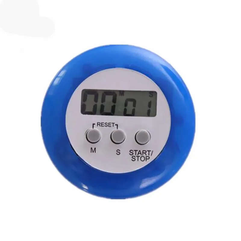 Timers Round Mini Digital Kitchen Timer LCD Display Max 99 Minutes Min 59 Seconds Countdown For Cooking Hour UP Alarm White Blue