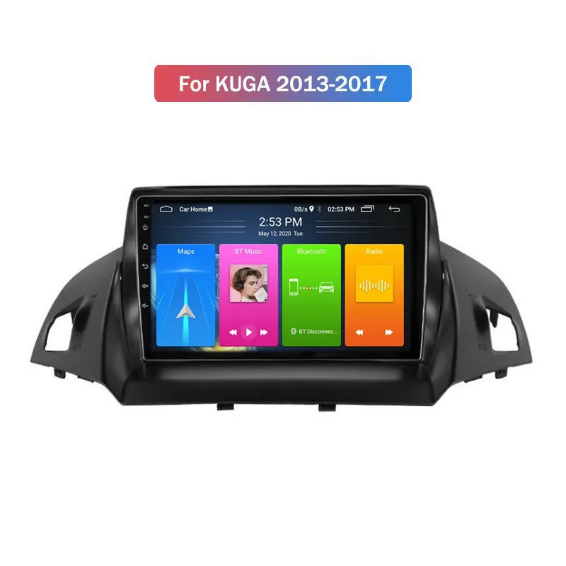 Lecteur dvd de voiture 4 cœurs 2 din navigation android pour ford KUGA 2013-2017 système radio multimédia gps bluetooth