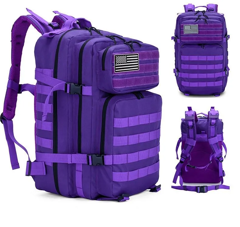 45L Military Molle Purple Backpack For Men Waterproof Outdoor Travel  Rucksack For Camping, Hiking, And Tourist Activities From Yujiliu, $34.76