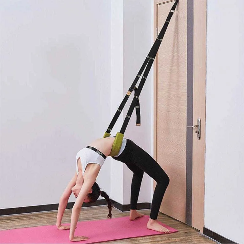 Yoga Justerbar Back Bend Trainer Yoga Gymnastisk Dans Flexibilitet Stretching Strap Belt Midjaben Fitness Tvättbar Sport H1026