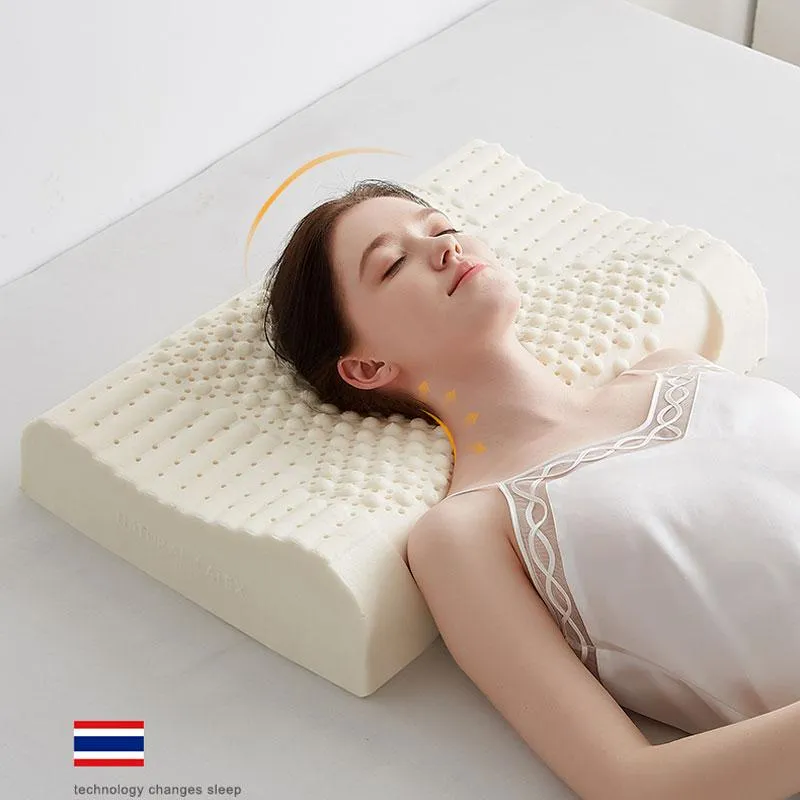 Kussen Thailand Natuurlijke Latex Slaaphals Orthopedische Cervicale voor Side Back Sleepers Extra zachte vrouwen beddengoed