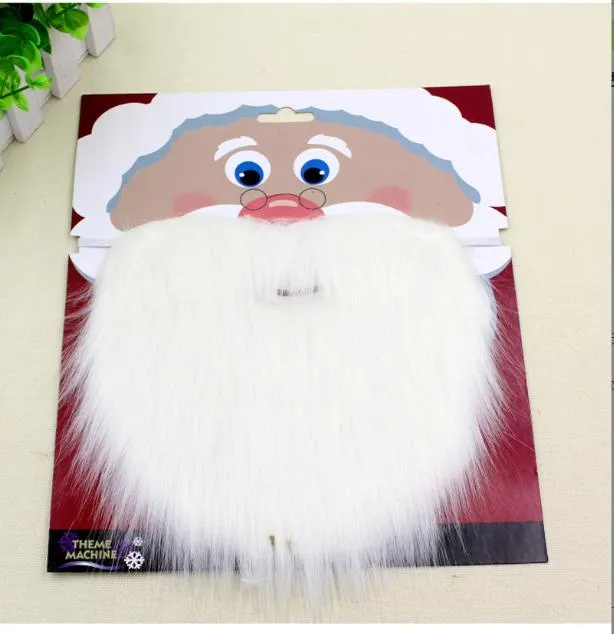 Navidad Santa blanco falso barba bigote bigotes Unisex vestido de lujo Navidad Cosplay fiesta puesta en escena Props
