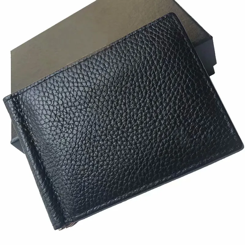 Wallet for Credit Cards Mens Purses Leather Genuine designer Wallets Card Holder Money Clip Men's Purse With box