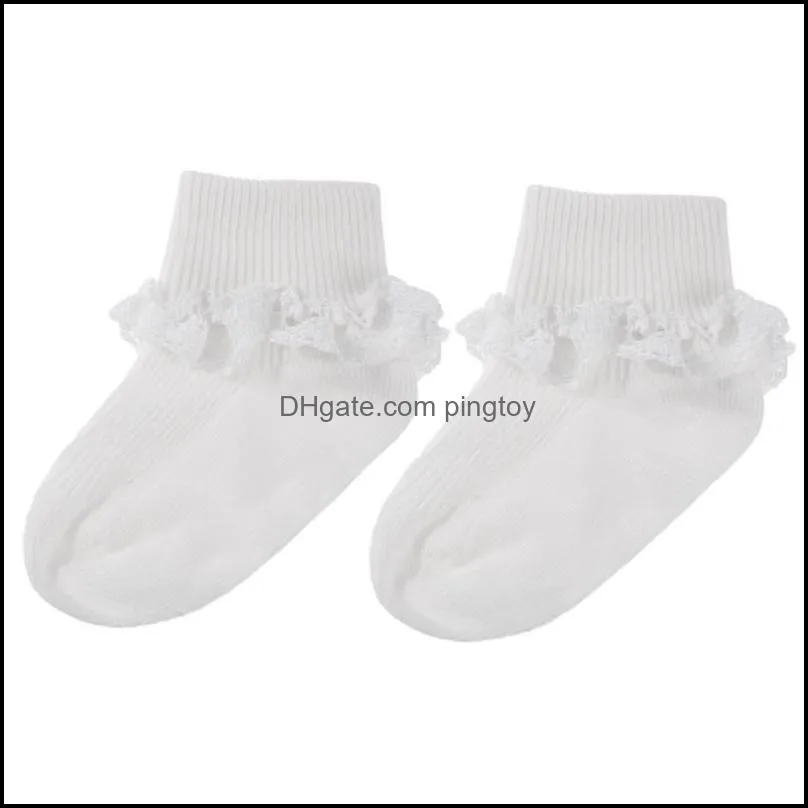 Baby Cartoon Cotton Socks Newborn Spring Lace Baby Infants Solid Color Cotton Vertical Stripe Anti-Skid Socks
