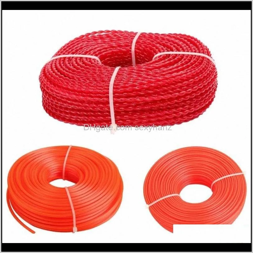 Yarn Clothing Fabric Apparel Drop Delivery 2021 Strimmer Brushcutter Trimmer Nylon Cord Line Long Round/Square/Twist Roll Grass Rope Diy 4 V8
