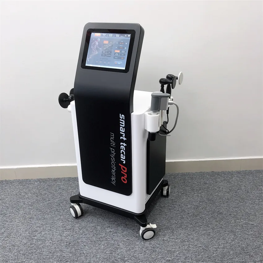 Portable RF Tecar Diatermy Therapy Massager Macchine för Sport Inuiry Ed Shockwave Tehrapy Equipment