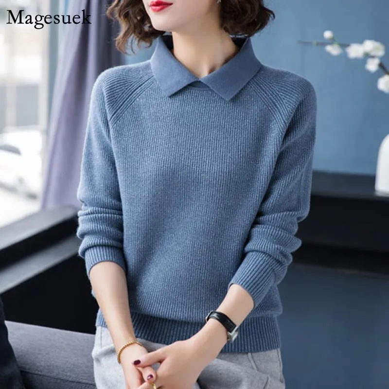 Women's Sweaters Autumn Winter For Women Casual Woolen Jumper Woman Loose Office Pullover Knitted Sweater Pull Femme 11812
