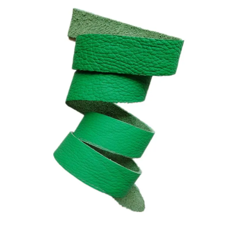 Ceintures Cuir de vachette vert 2,5-3,0 mm d'épaisseur Ceinture en cuir Sac Bandoulière Matériel Corde