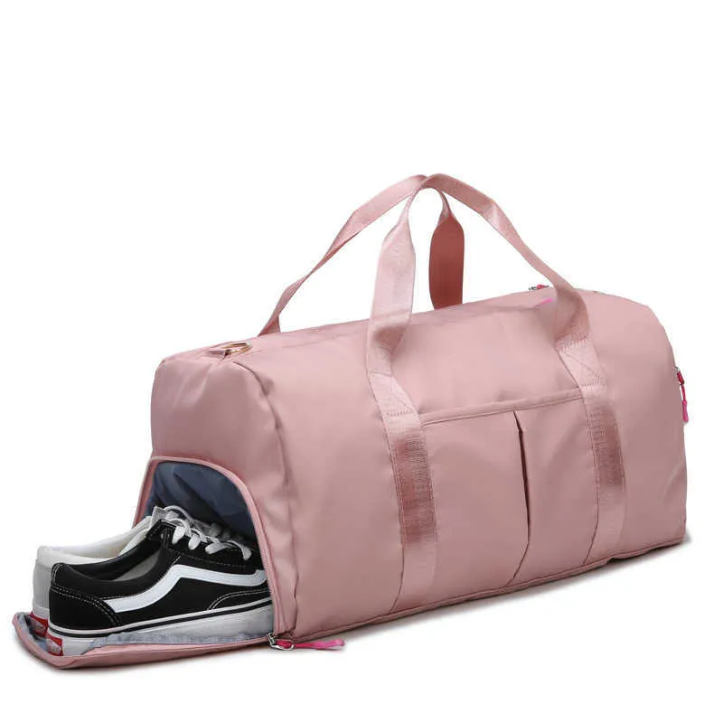 Outdoor Wasserdichte Nylon Sport Sporttasche Schuhe Fach Sport Taschen Reise Frauen Training Fitness Tasche Yoga Bolsa Sac De Sport Q0705