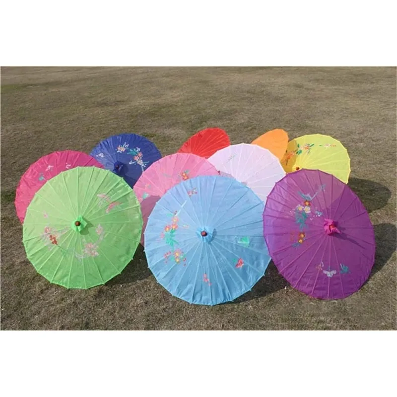 1pcs Chinese art umbrella bamboo frame silk parasol for wedding birthday party bride bridemaid hand-painted flower design 210721253w