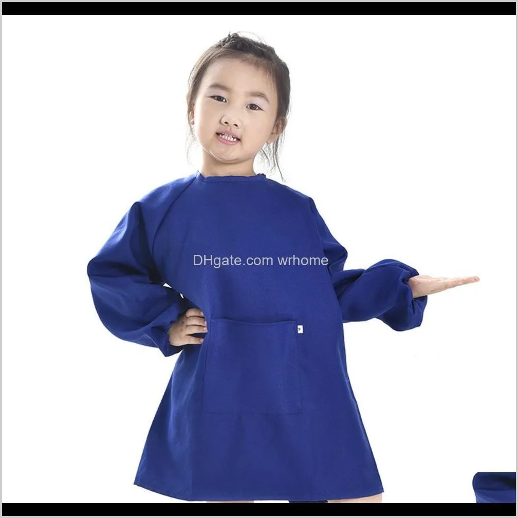 Children Aprons Bib Kids Painting Clothes Waterproof Paint Aprons Baby Eating Meal Painting Long Sleeve Smock Home Textiles WX9-783