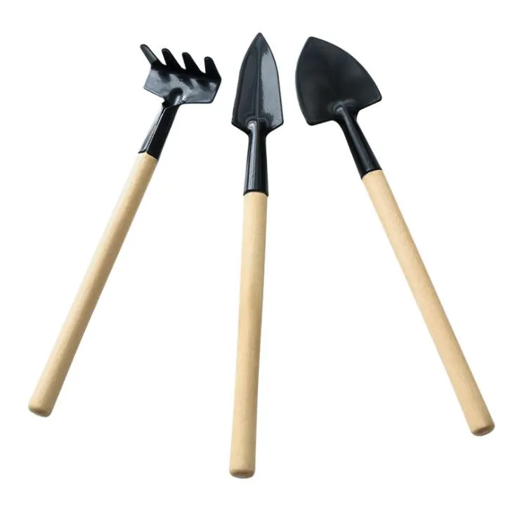 Mini jardin outils Kit petite pelle râteau bêche manche en bois tête en métal enfants jardinier jardinage plante outil SN4313