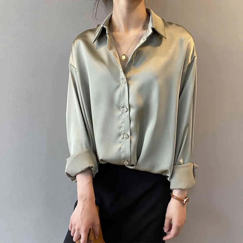 white satin button up