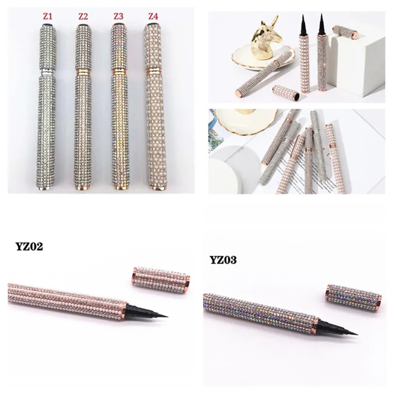 Top Seller 6styles Self-adhesive Diamond Eyeliner Pen Glue-free Magnetic-free for False Eyelashes Waterproof Eye Liner Pencil High Quality