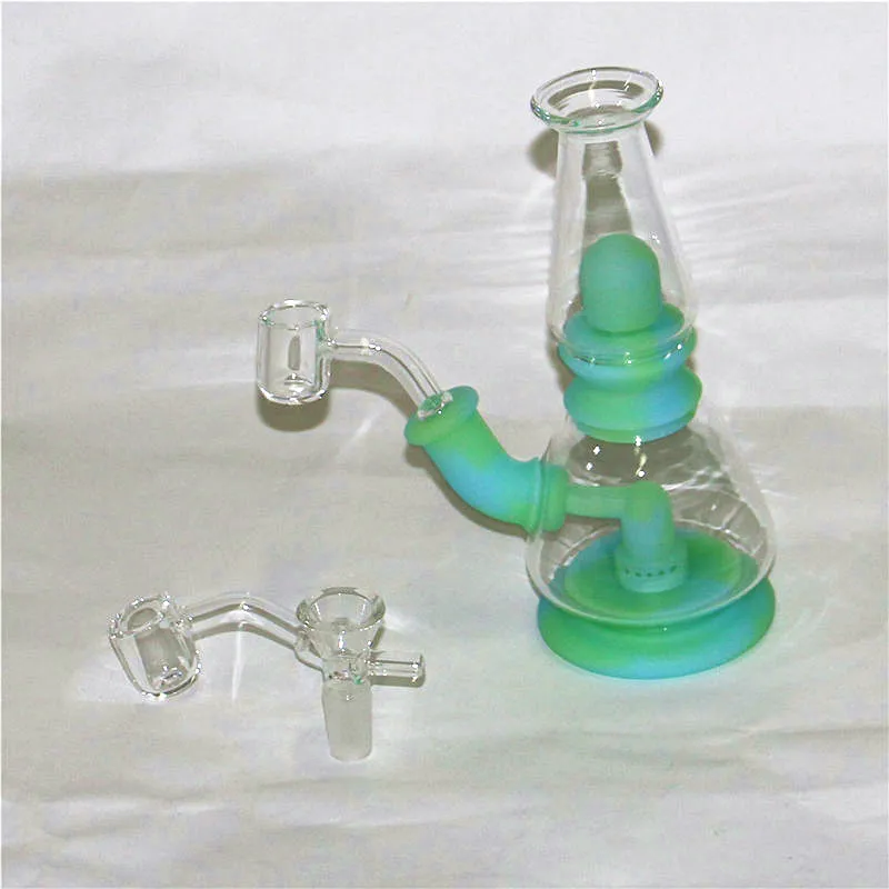 Rökning Hookahs Silikonglas Bongs Vattenrör Bong Unika tobaks kit DAB Rig med skål eller kvarts bangers