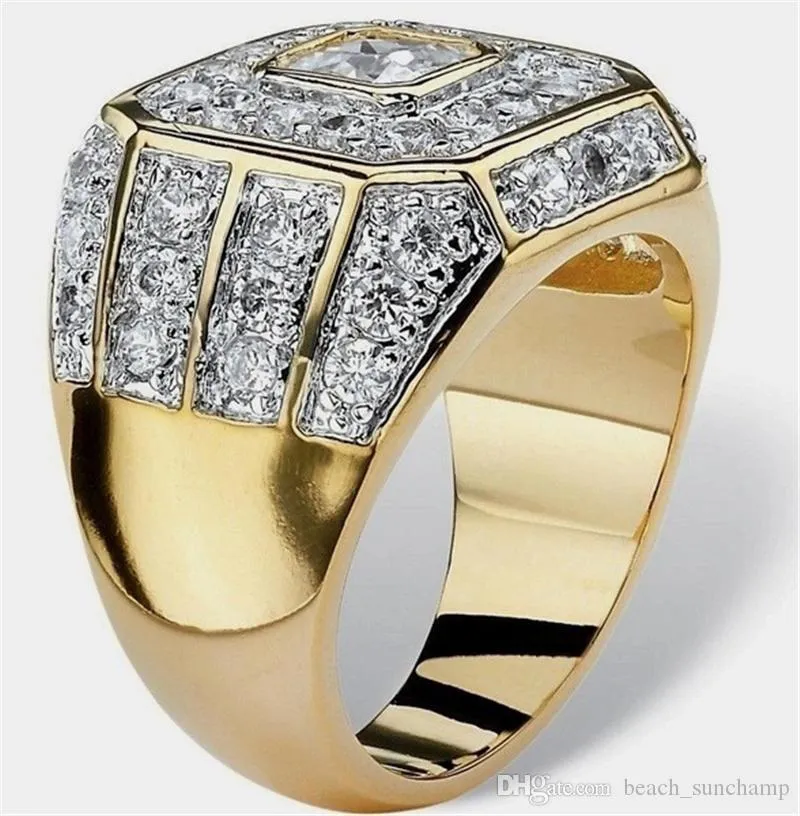 Tide Diamonds Alloy Rings High Quality Womens Gold Rings Mens Hip Hop Rings Fashion Lovers Ring Wholesale
